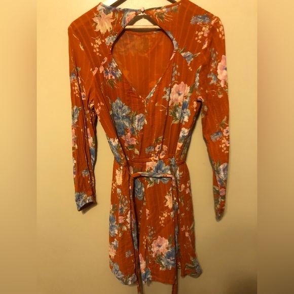 Orange Floral Dress - Picture 3 of 3